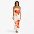 Chic off-shoulder bezramenné maxi šaty