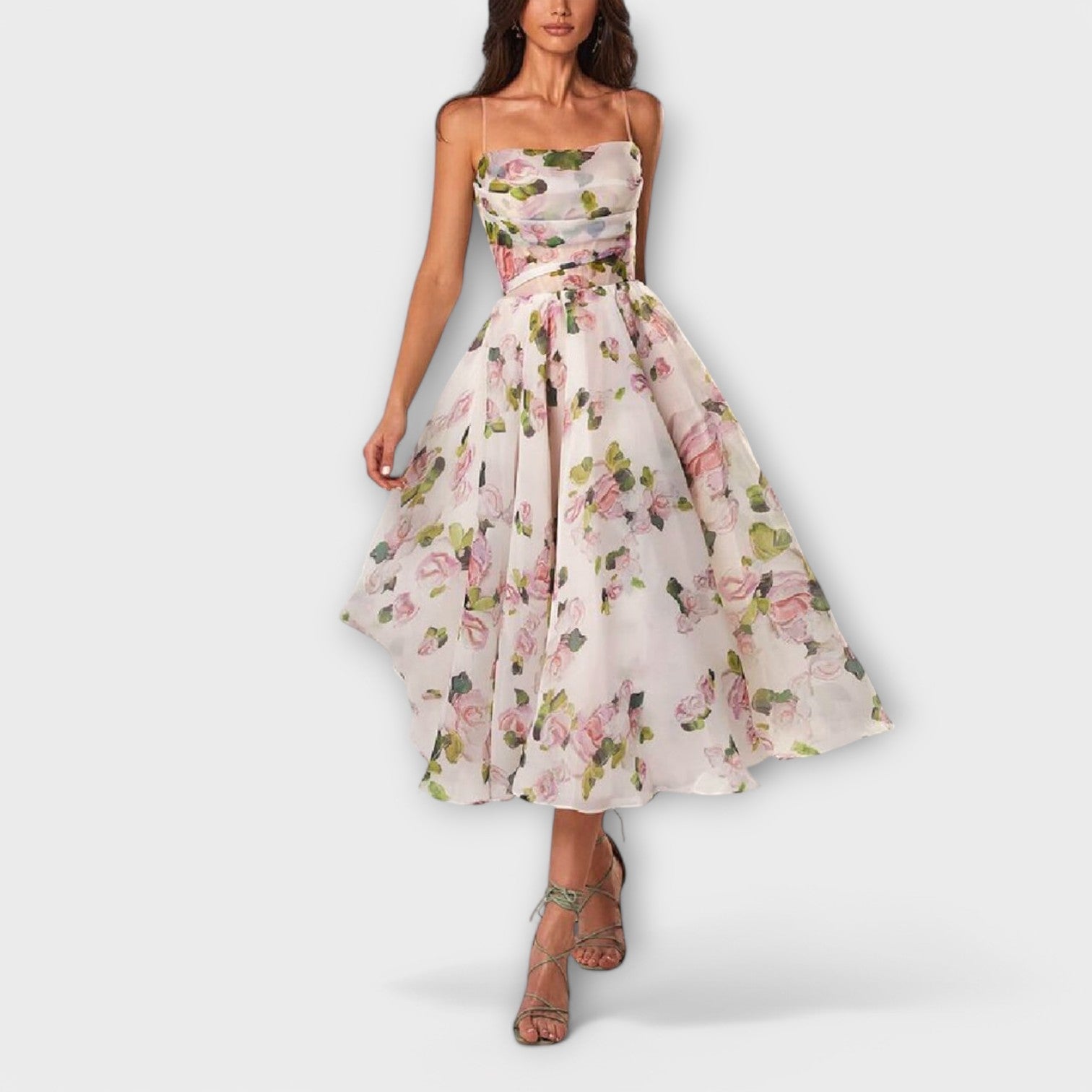 Elegantní Midi Šaty z Chiffonu