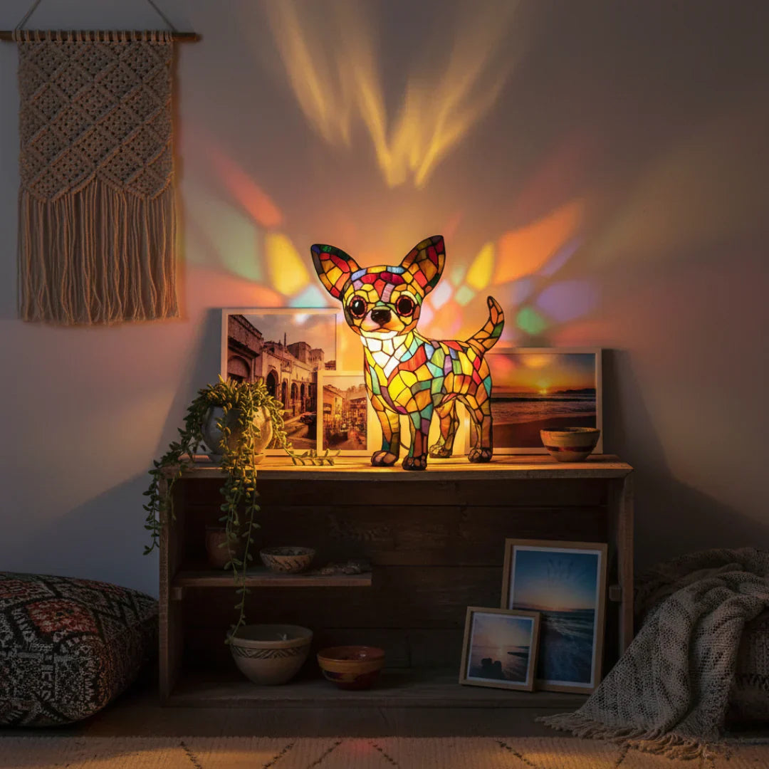 Čivava - Lampa ve vitrážích