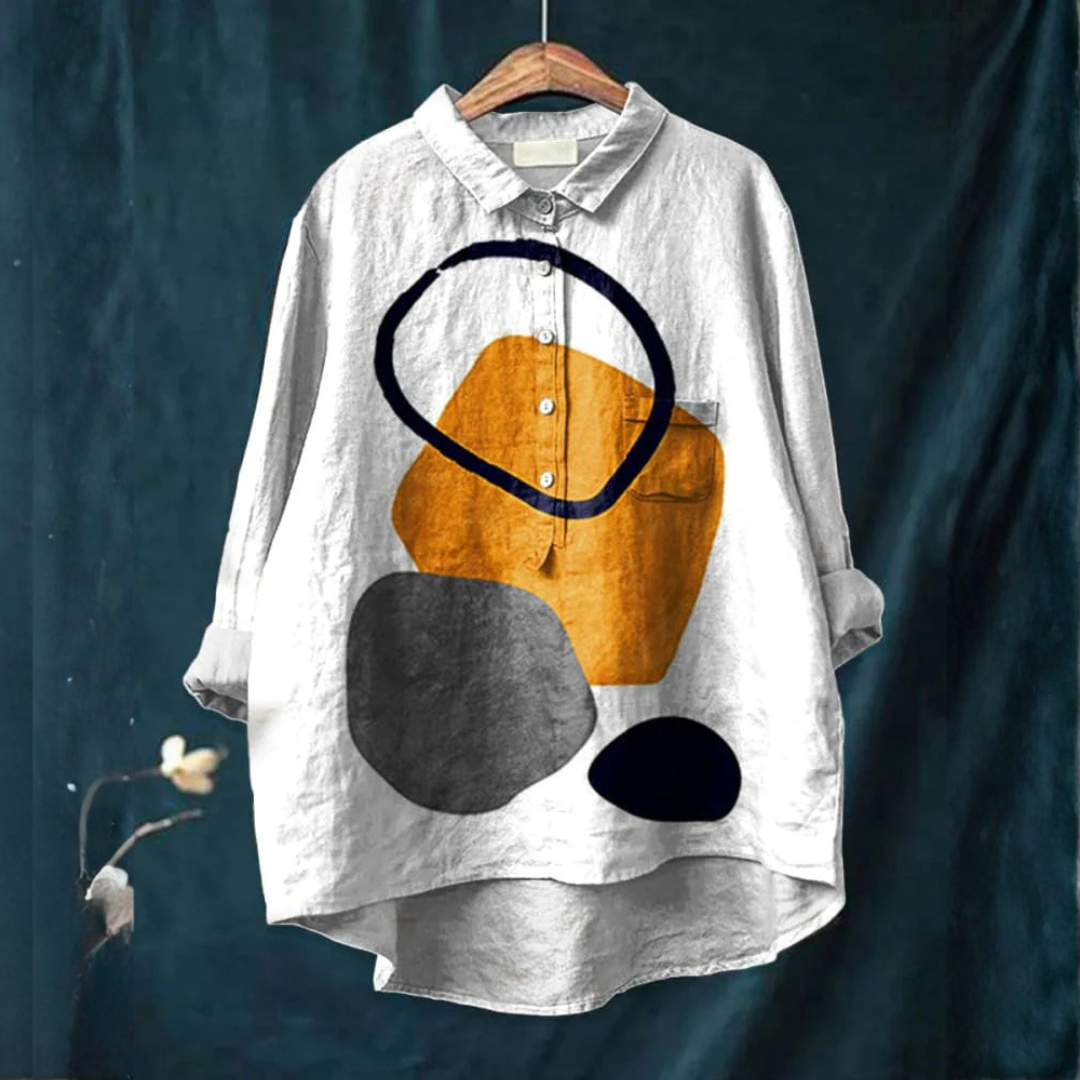 Iveta – Lněná košile s potiskem