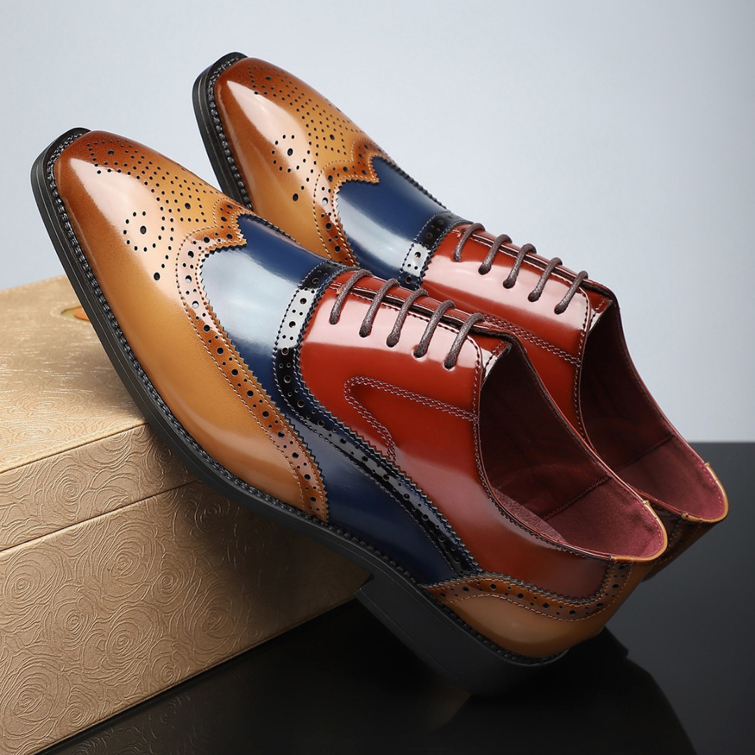 Dominik – Vintage brogue boty s křídlovou špičkou