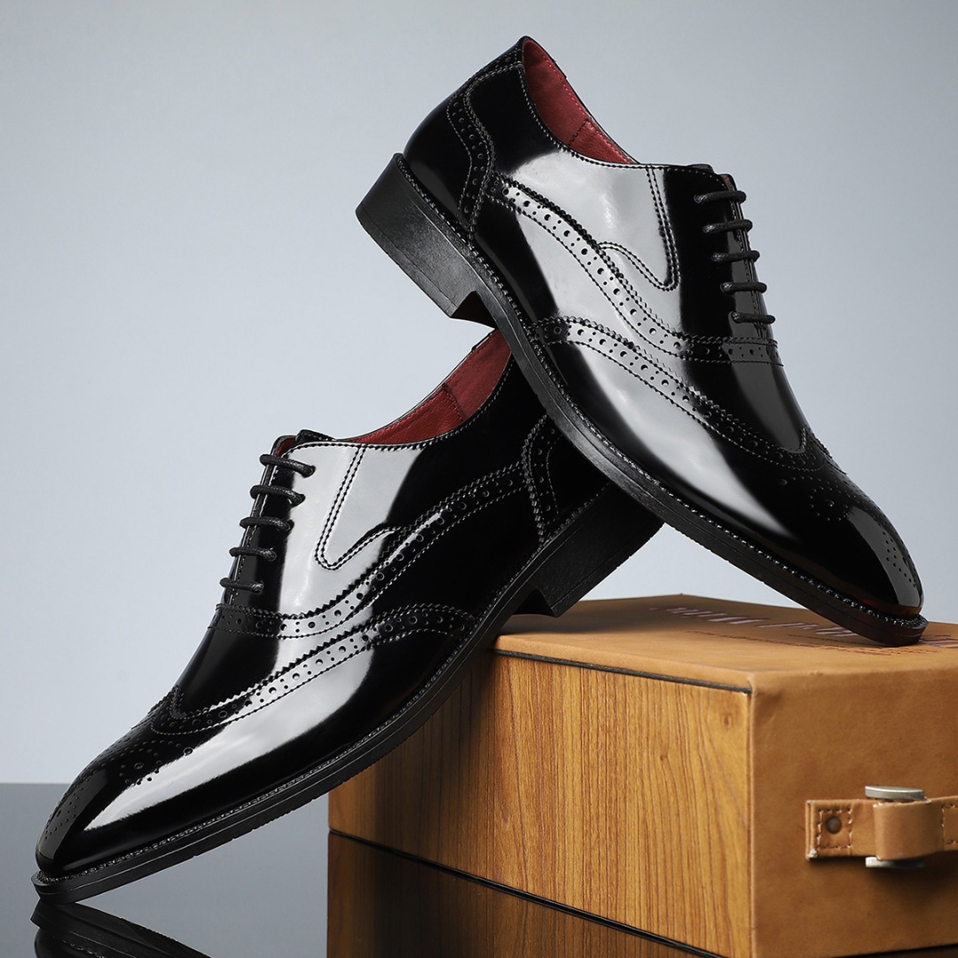 Dominik – Vintage brogue boty s křídlovou špičkou