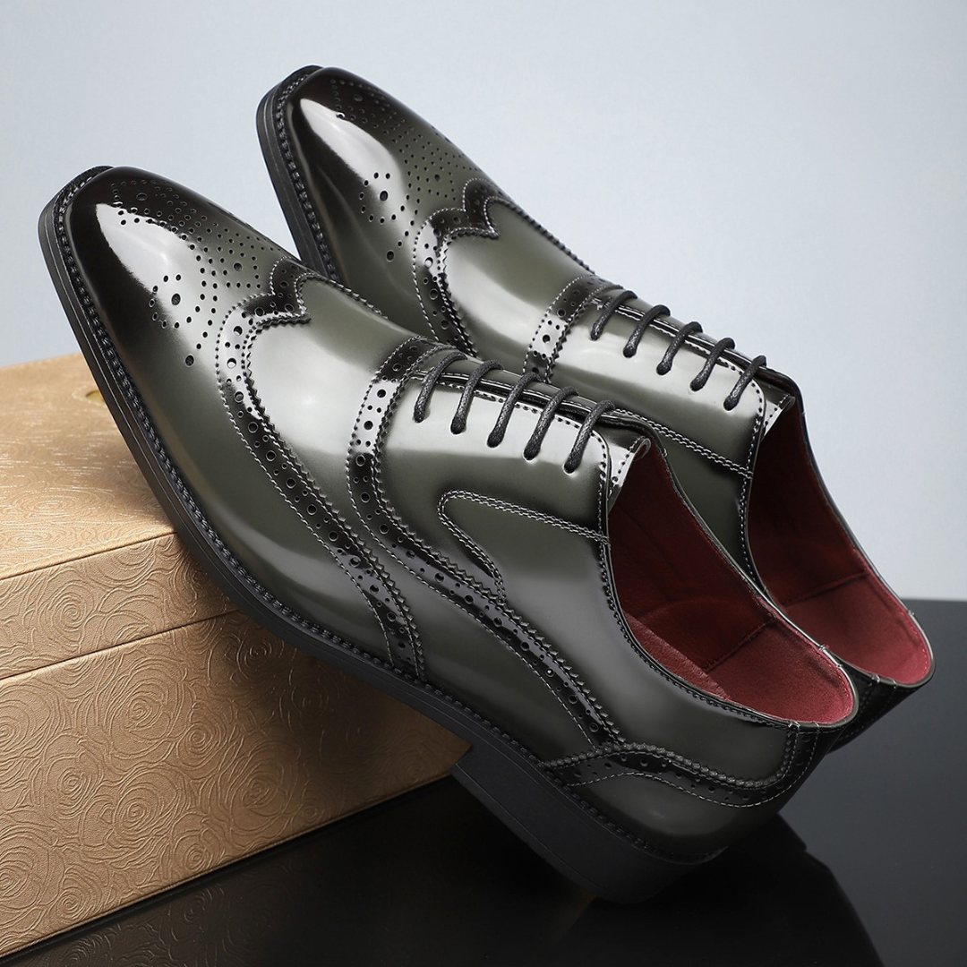 Dominik – Vintage brogue boty s křídlovou špičkou