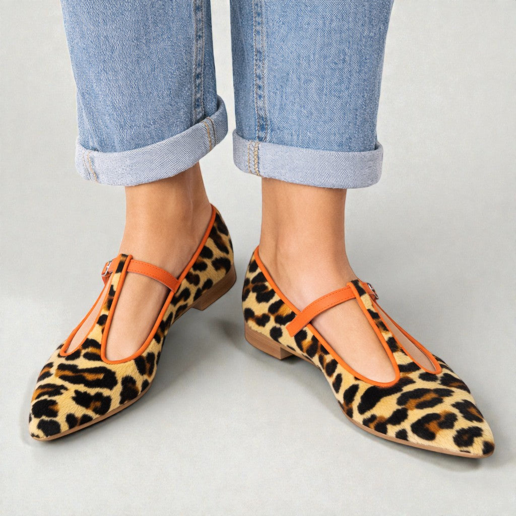 Lulu | Leopardí t-strap baleríny