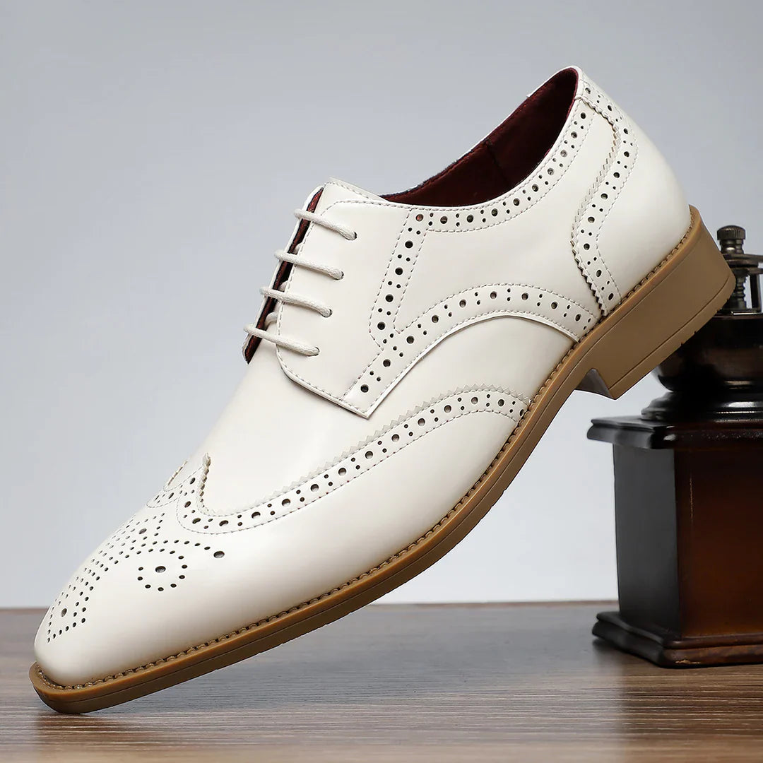 Dominik – Vintage brogue boty s křídlovou špičkou