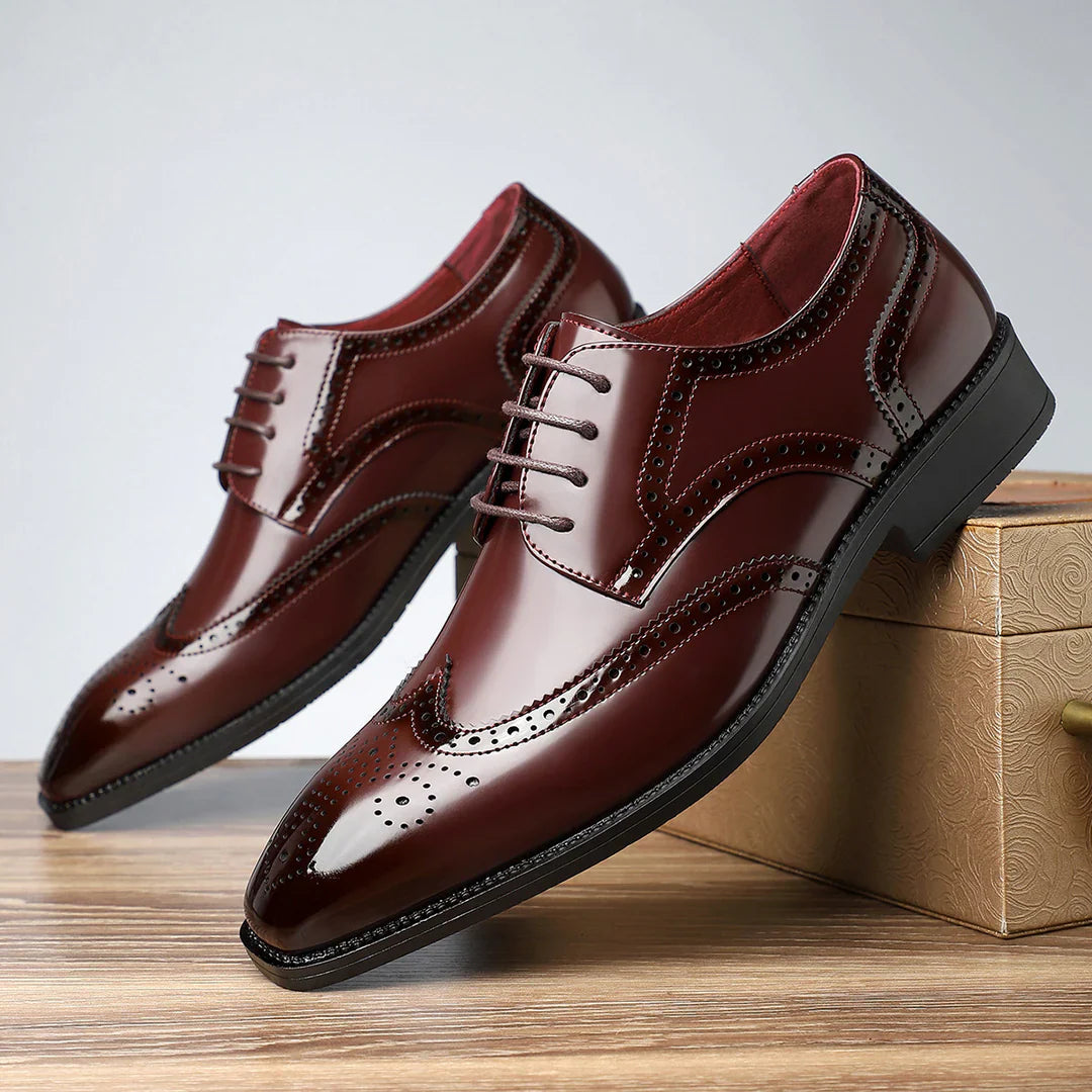 Dominik – Vintage brogue boty s křídlovou špičkou