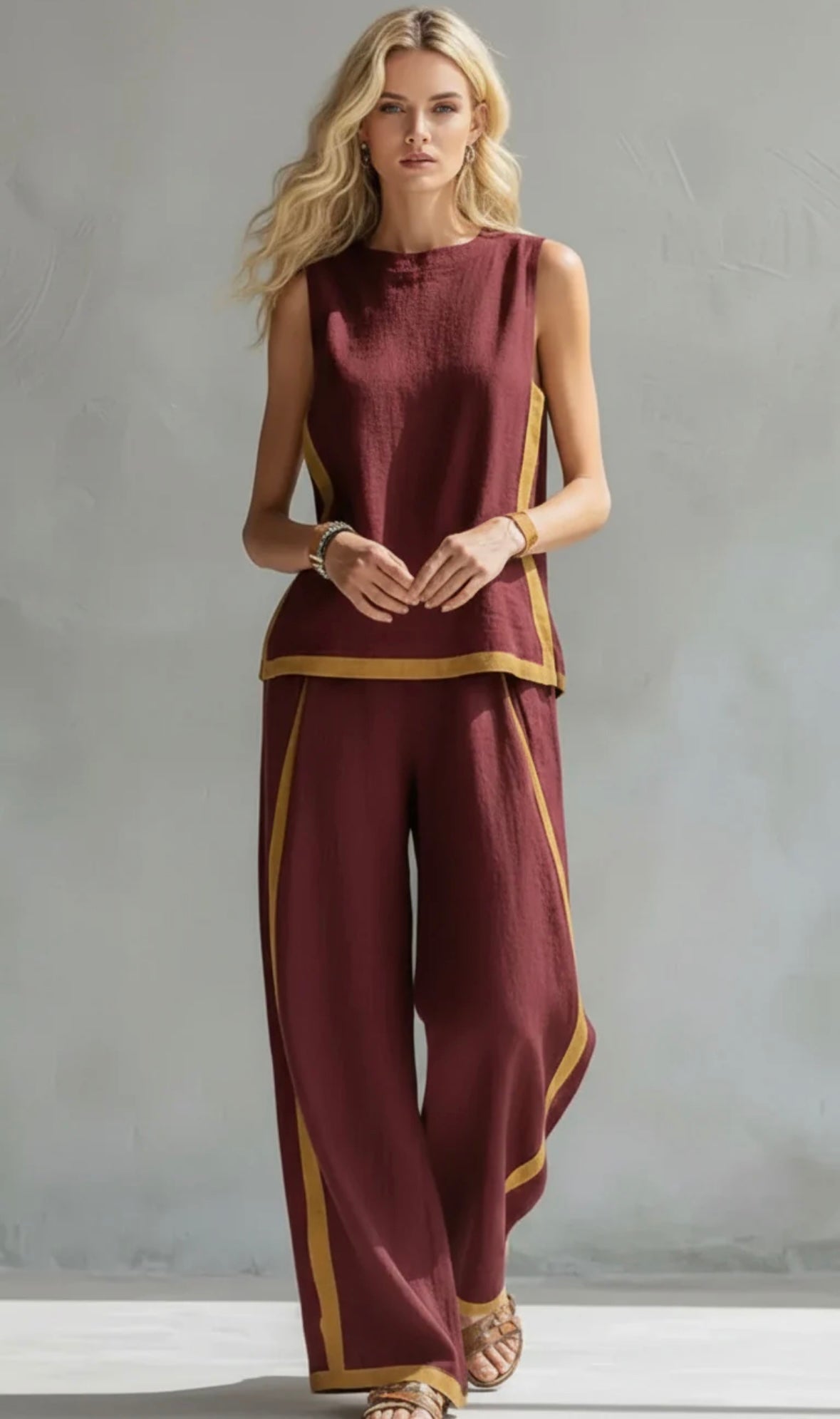 Leila | Elegantní komplet z bavlny a lnu
