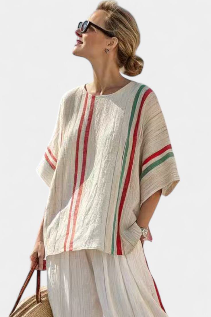 Mia – boho tištěná blůza a pohodlné široké kalhoty
