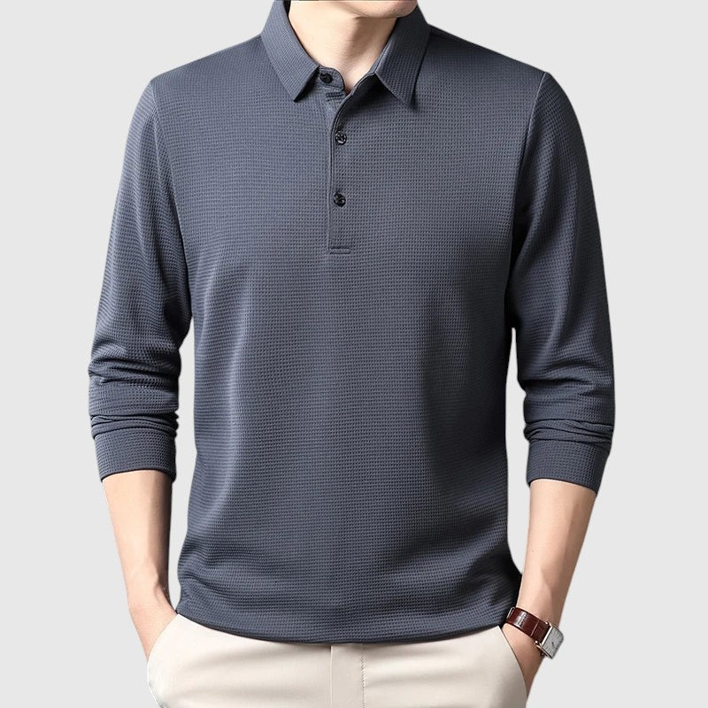 Libuše- Elegantní pánská polo košile s dlouhým rukávem