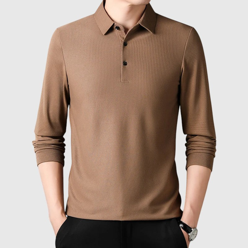 Libuše- Elegantní pánská polo košile s dlouhým rukávem