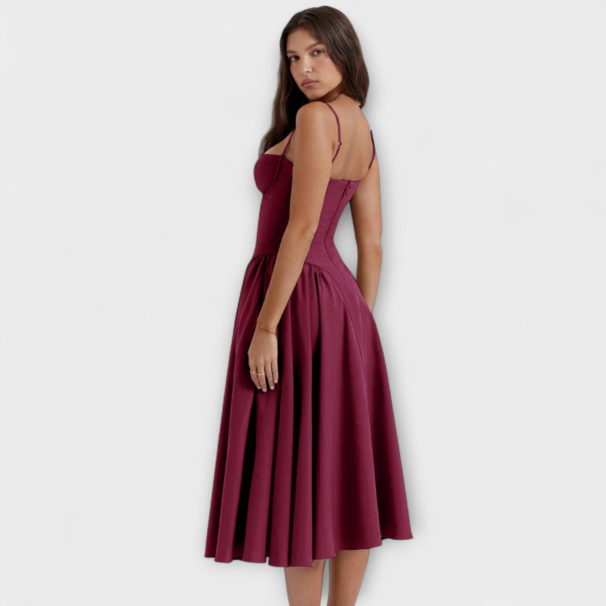 Rosalie - Elegantní bezrukávový korzetový šaty
