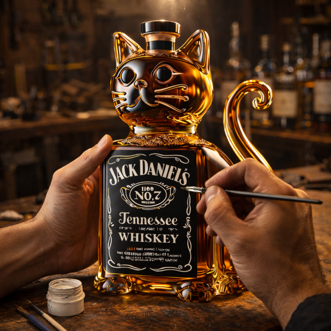 Whisky láhev - Kočka Edice
