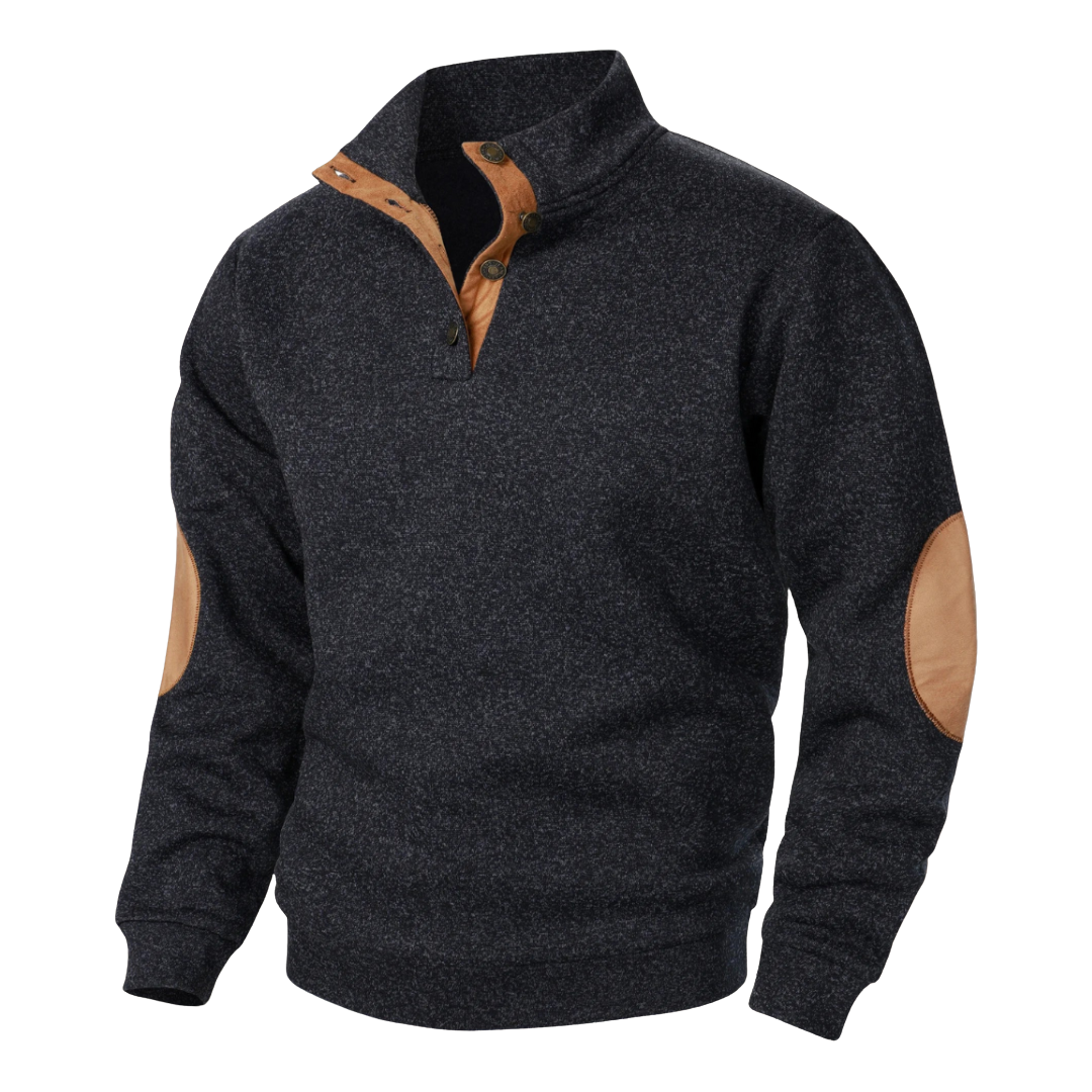 Václav - Elegantní pulovr s polovičním knoflíkem