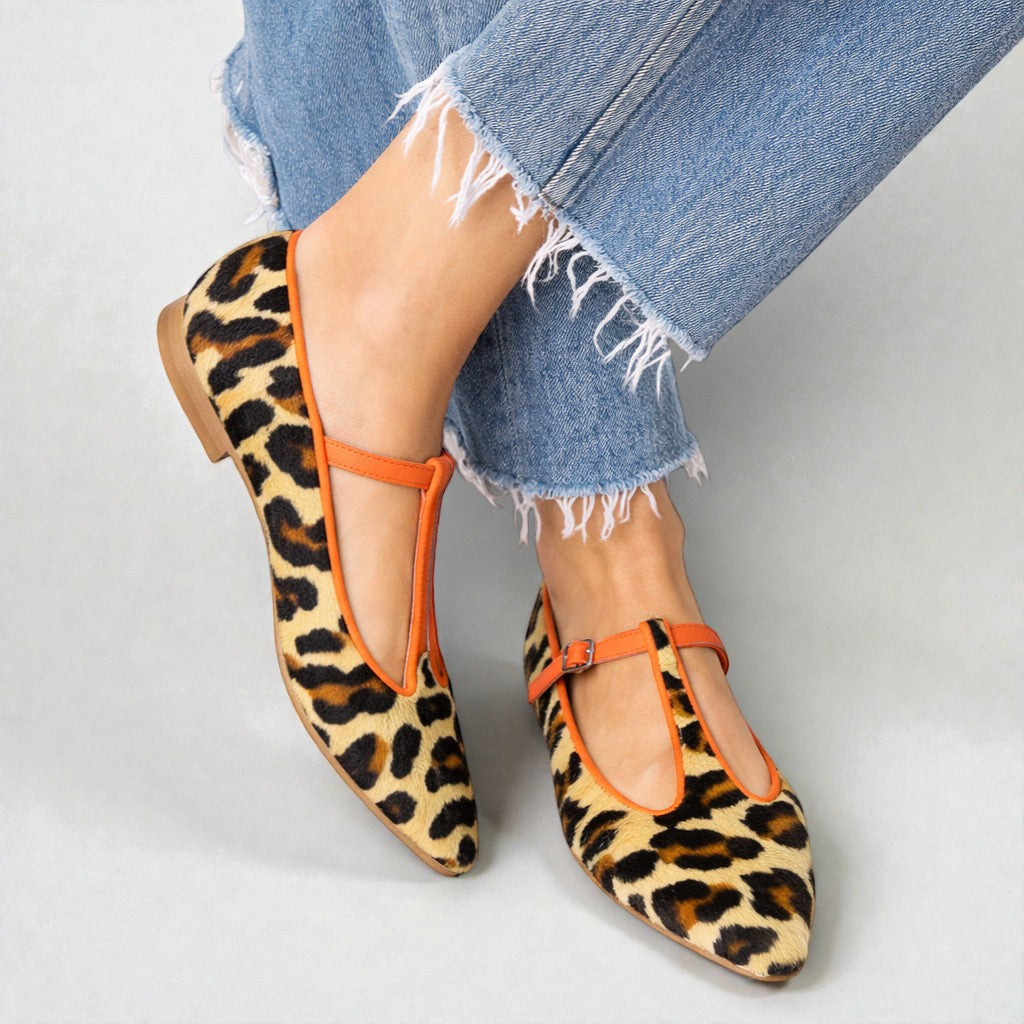 Lulu | Leopardí t-strap baleríny